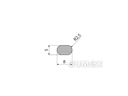 "I" mikroporöses Profil, 5x8mm, Dichte 500kg/m3, EPDM, -30°C/+80°C, schwarz, 